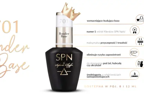 Czarna butelka bazy budującej SPN Bonder Base z złotym napisem i koroną na nakrętce.